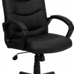 Flash Furniture Mid Back Black Leather Swivel Task Chair