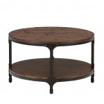 Round Wood And Metal Coffee Table