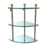 Allied Brass MA 6 SBR Triple Corner Glass Shelf Satin Brass