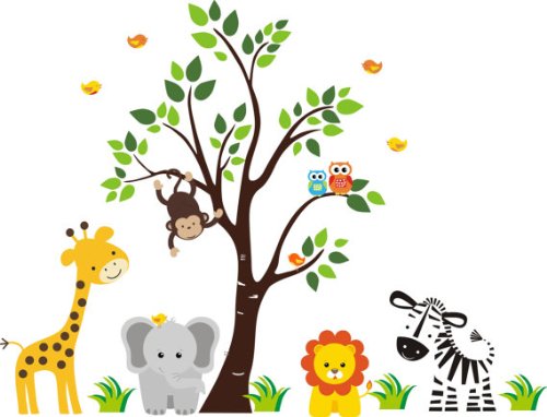 Baby Nursery Wall Decals Safari Jungle Childrens Themed
