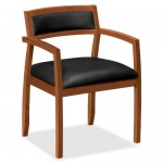 Basyx By HON VL852 Slim Black Leather Guest Side Chair