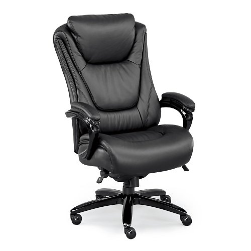 Black Top Grain Leather Big And Tall Executive Chair