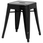 Chintaly Imports Black Galvanized Steel Backless Stools