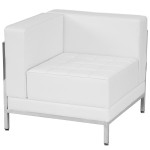 Flash Furniture HERCULES Imagination Series Contemporary Melrose White Leather Left Corner Chair