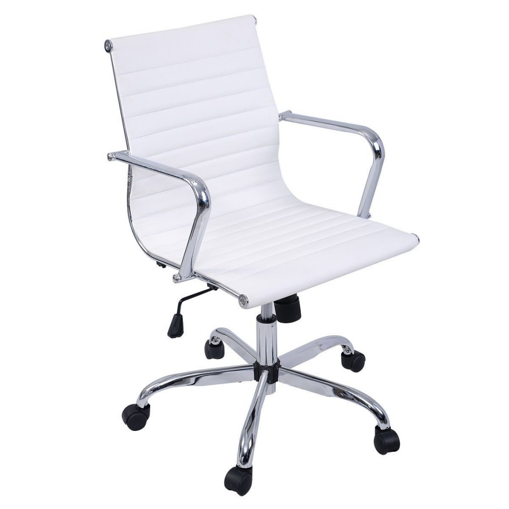 Giantex Modern PU Leather Ergonomic Mid Back Office Chair
