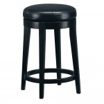 Leather Non Tufted Swivel Counter Stool