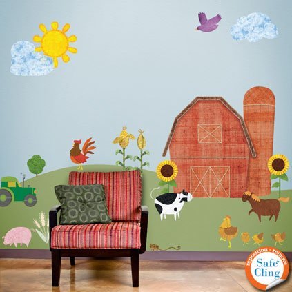My Wonderful Walls Repositionable And Removable Farm Theme Wall Sticker Kit