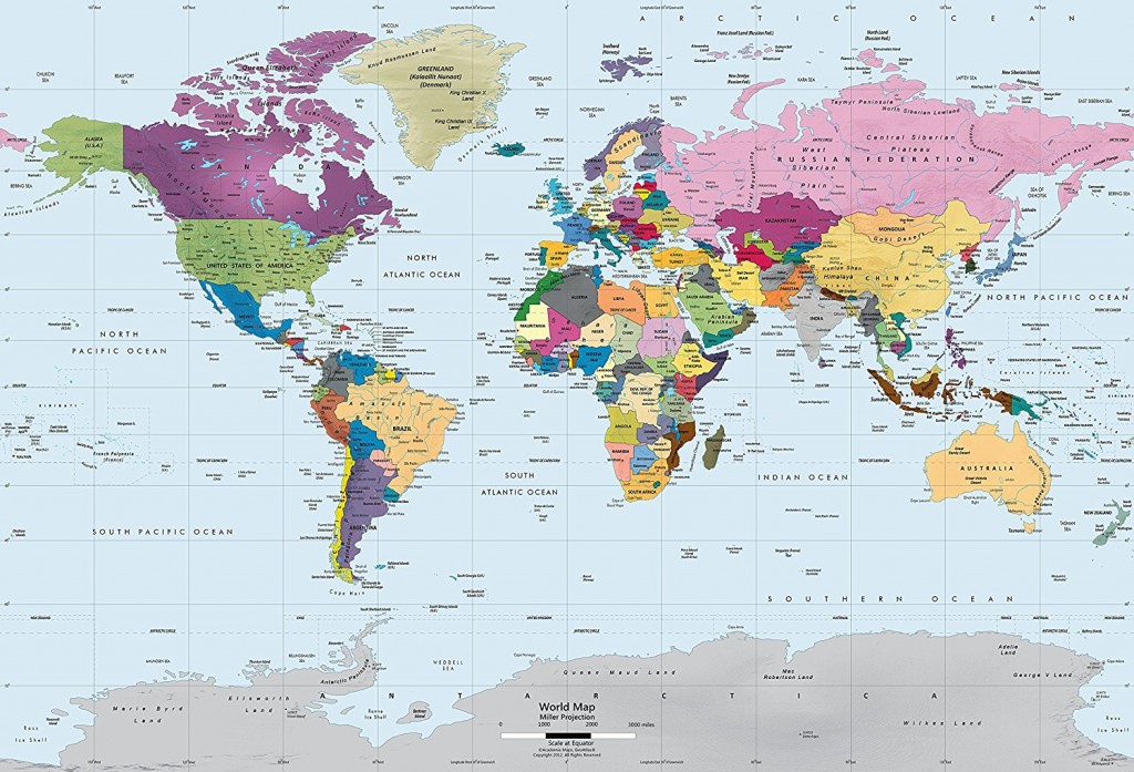 Academia Maps World Map Wall Mural
