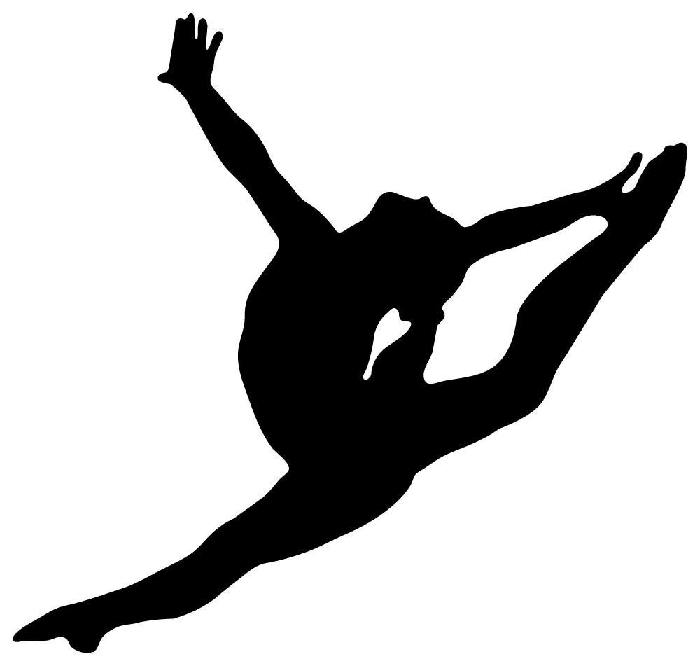 Gymnastics Silhouette Style Graceful Wall Decal By Wallmonkeys Peel And Stick Graphic