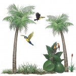 Walls Of The Wild Palm Tree Tropical Bird Sticker Murals Collection Wall